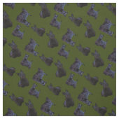 Schotse Terriër zwart zitten/staan/Odee groen Stof (Swatch)