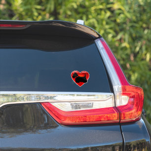 Schotse Terrier/ zwarte silhouet/ rode hart d3 Sticker