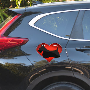 Schotse Terrier/ zwarte silhouet/ rode hart Sticker
