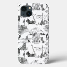 Schotse Terrier Zwarte Toile