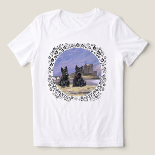 Schotse Terriërs bij Kasteel Eilean Donan Tri-Blend Shirt