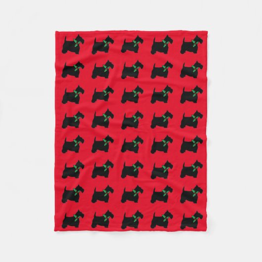 Schotse Terriers en Holly Fleece Deken (Voorkant)