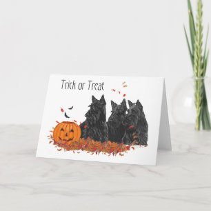 Schotse Terriërs Halloween Kaart