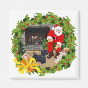 Schotse terriërs met Kerstmis Magneet
