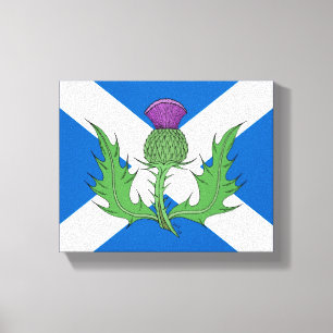 Schotse Thistle en Saltire Canvas Afdruk
