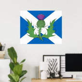 Schotse Thistle en Saltire Poster (Thuiskantoor)