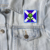 Schotse Thistle en vlag Vierkante Button 5,1 Cm (In situ)