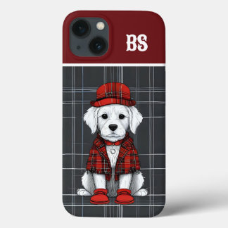 Schotse verhuurder hond in kilt en pet iPhone 13 hoesje