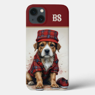 Schotse verhuurder hond in kilt en pet iPhone 13 hoesje