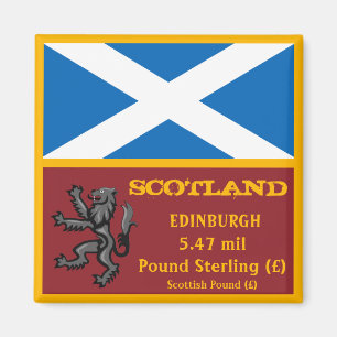 Schotse vlag, Edinburgh & Schotland, reizen/sport Magneet