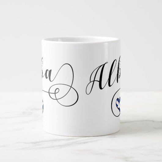 Schotse vlag in Heart, Alba, Schots-Gaelisch Extra Grote Beker (Voorkant)