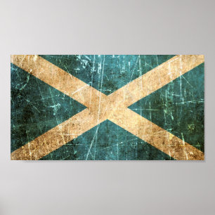 Schotse vlag met de  vlag van Scratched and Worn Poster