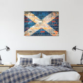 Schotse vlag op een muur canvas afdruk (Insitu (Slaapkamer))