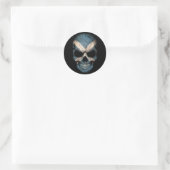 Schotse vlag schedel op zwart ronde sticker (Tas)