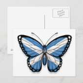 Schotse vlag voor Butterfly Briefkaart (Voorkant / Achterkant)