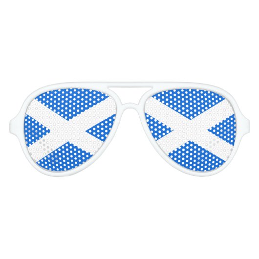 Schotse vlag voorbij aviator zonnebril (Voorkant)