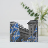 Schotse vlaggen vliegen trots in Glasgow Briefkaart (Staand voorkant)