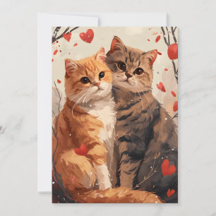 Schotse vouwkatten Valentijnsdag Feestdagenkaart