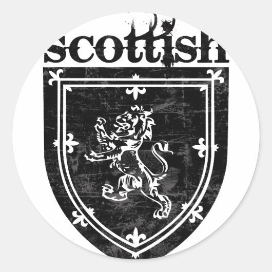 schotse wapenschild ronde sticker (Voorkant)