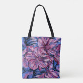 Schouder Tas, Cherry Blossom Blue Draagtas (Achterkant)