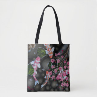 Schouder Tas met Koi en bloesems