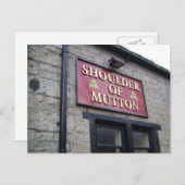 Schouder van Mutton Pub Sign Briefkaart (Voorkant / Achterkant)