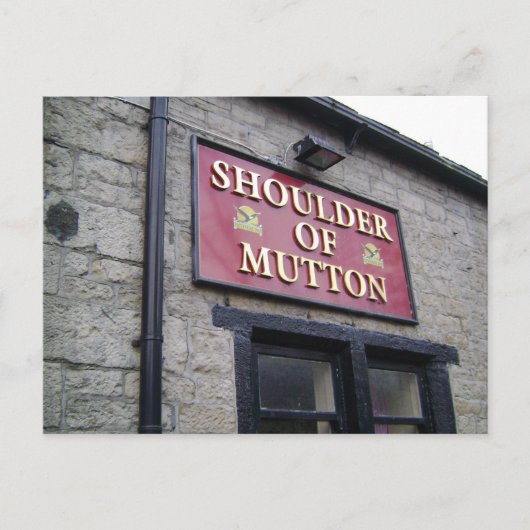 Schouder van Mutton Pub Sign Briefkaart (Voorkant)