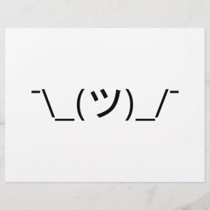 Schouderophalen Emoticon ¯\_(ツ)_/¯ Japanse Kaomoji Flyer