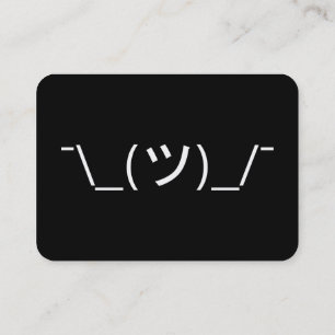 Schouderophalen Emoticon ¯\_(ツ)_/¯ Japanse Kaomoji Visitekaartje