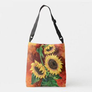 Schoudertas met zonnebloemen crossbody tas