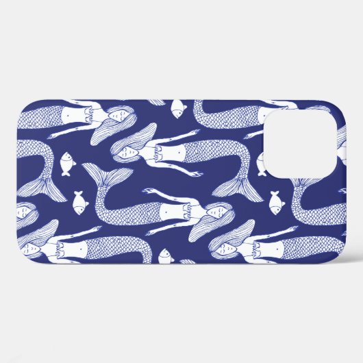 Schouderzeemeermin en vispatroon in  vorm; Case-Mate iPhone case (Achterkant (horizontaal))