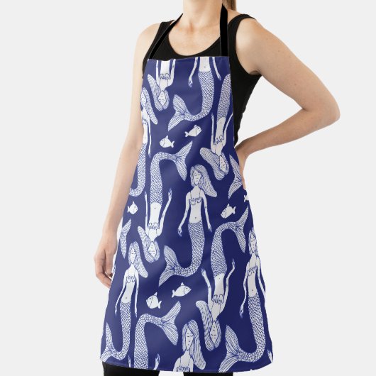 Schouderzeemeermin en vispatroon in  vorm; schort (Insitu)