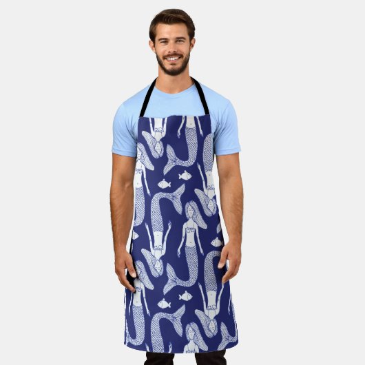 Schouderzeemeermin en vispatroon in  vorm; schort (Gedragen)