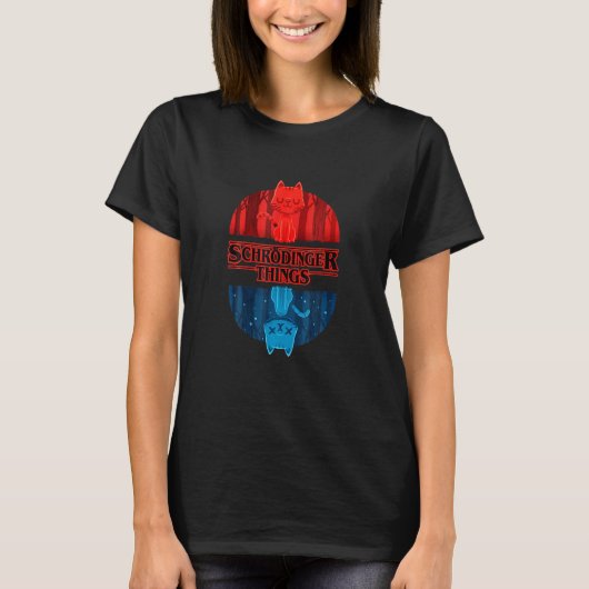 Schr Dinger Cat Hings Nerd Geek Graphic T-shirt (Voorkant)