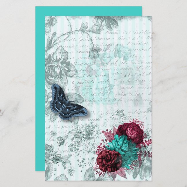 Schraappapier voor  munt met barbaarse vlinder (Voorkant / Achterkant)