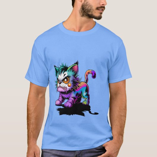 Schräge Katze  T-shirt (Voorkant)