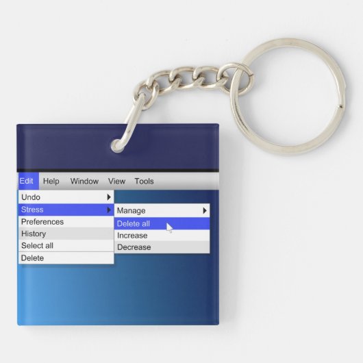 Schrap stress. sleutelhanger (Achterkant)