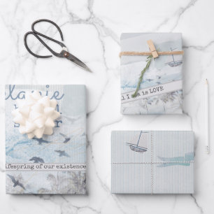 Schrapboek Zee van Liefde Bruidsuitnodiging Inpakpapier Vel