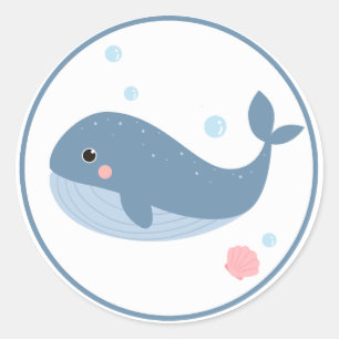 Schrapboeking van walvis met Zee-levensduur Ronde Sticker