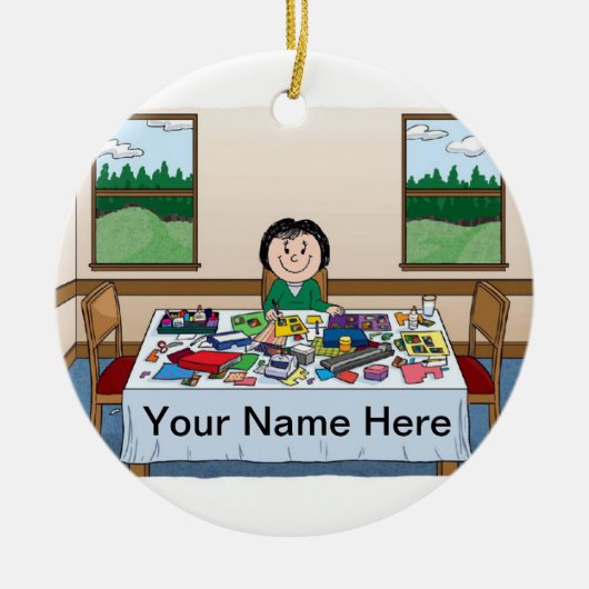 Schraplaarbak - Vrouw Keramisch Ornament (Voorkant)