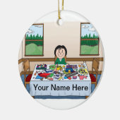 Schraplaarbak - Vrouw Keramisch Ornament (Links)