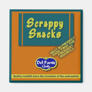 Schrappende Snacks Square Magnet Magneet
