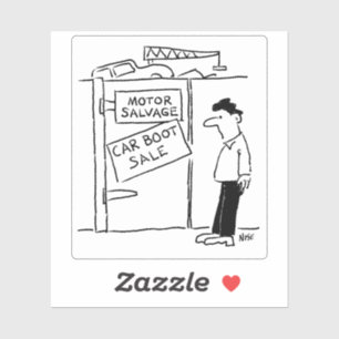 Schrapper heeft Cartoon van de autowrak. Sticker