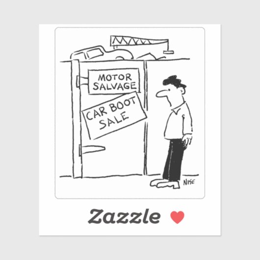 Schrapper heeft Cartoon van de autowrak. Sticker (Vel)