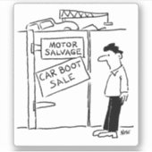 Schrapper heeft Cartoon van de autowrak. Sticker (Voorkant)