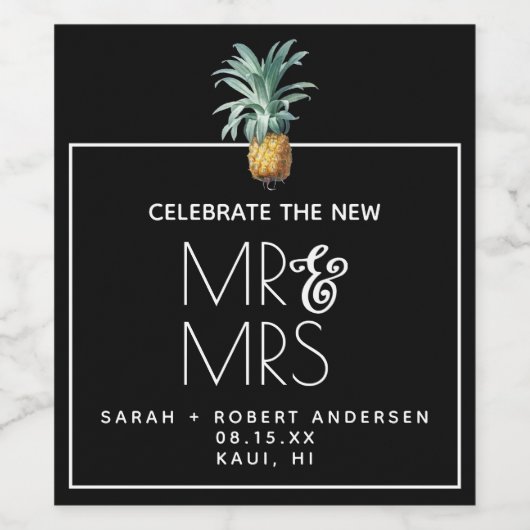 Schrapping anananas wijn etiket (Enkel label)