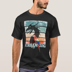 Schreeuw Grote Papegaai Met Draak Schaduw Voor T-shirt