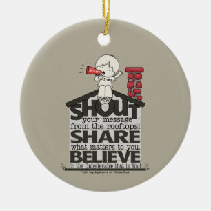 Schreeuw het van de daken keramisch ornament