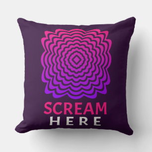 Schreeuw Hier Roze & Paarse Golf Throw Kussen
