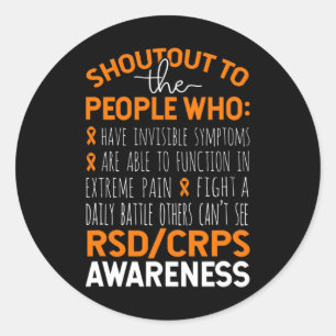 Schreeuw naar de mensen CRPS Awareness Ronde Sticker